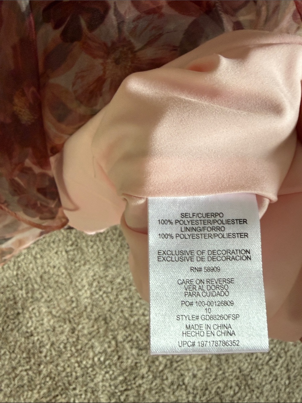 GB girls Floral Ruffle Chiffon Dress - Rose Mauve - Picture 3 of 9